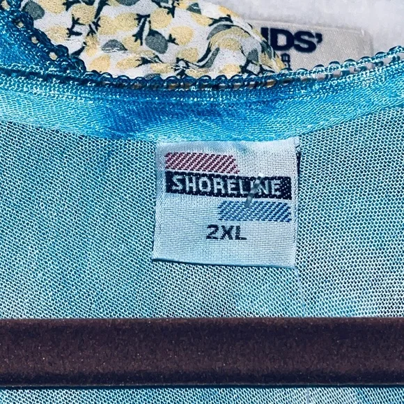 SHORELINE Summer Shift Dress
Women Size 2X Turquoise Short-Sleeve Embroidered - Picture 2 of 8